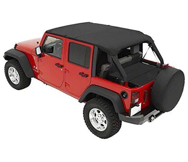 Bestop Jeep Wrangler Header Safari Cable Style Bikini Top Black