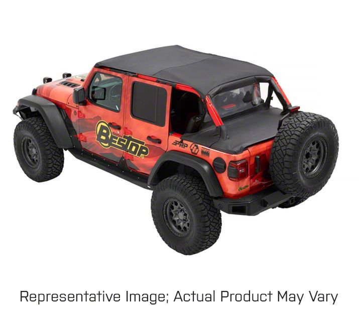 Bestop Jeep Wrangler Safari Style Header Bikini Top Black Diamond