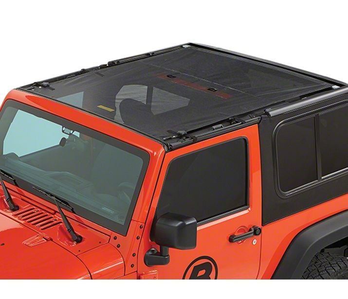 Bestop Jeep Wrangler Sun Extended Safari Style Bikini Top Black Mesh