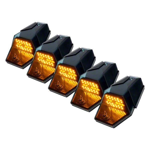 Bronco 5 LED Jewel Series Smoked Roof Top Cab Clearance Light Kit