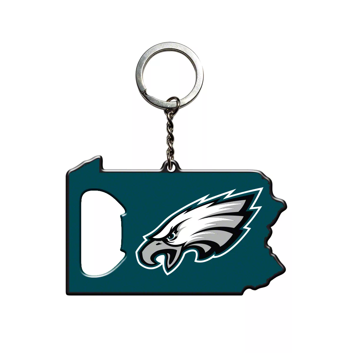 Jeep Gladiator Keychain Bottle Opener With Philadelphia Eagles Logo