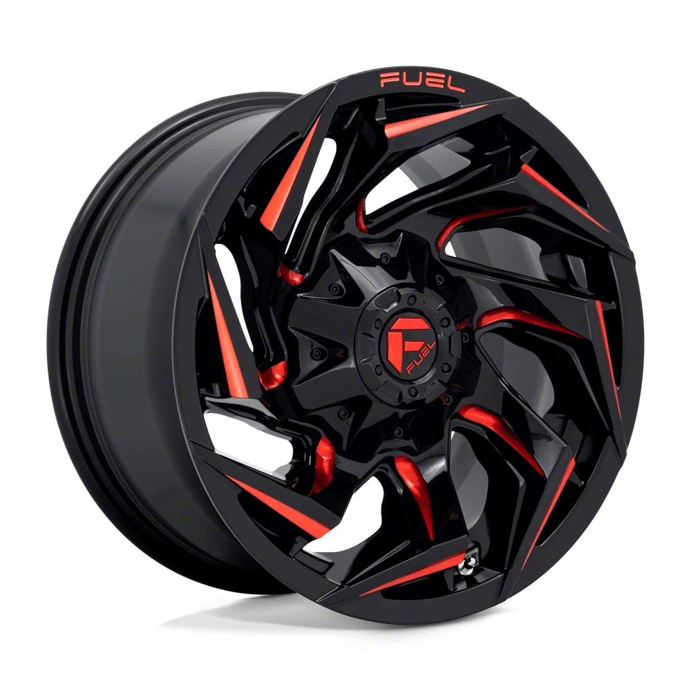 Fuel Wheels Jeep Gladiator Reaction Gloss Black Milled With Red Tint