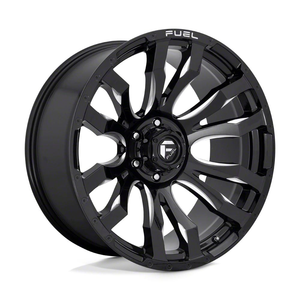 Fuel Wheels Jeep Wrangler Blitz Gloss Black Milled Wheel 20x10 18mm