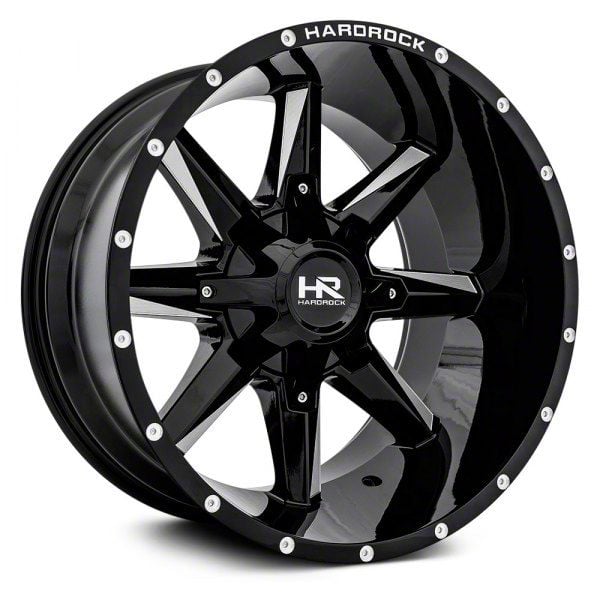 Hardrock Offroad Bronco Hardcore Gloss Black Milled 6 Lug Wheel 20x12