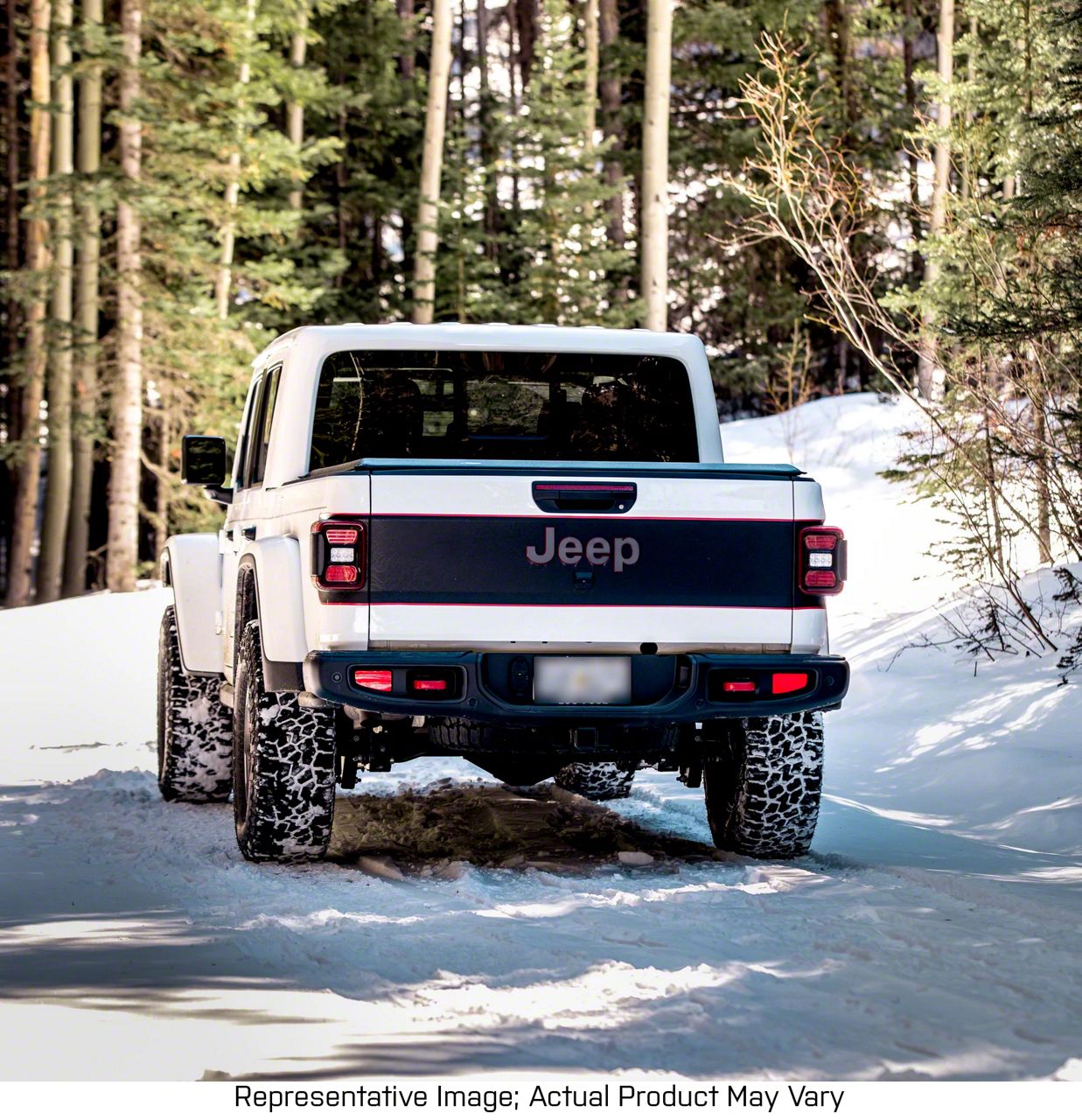 Jeep Gladiator Topographic Map Tailgate Wrap Graphic Black With Green