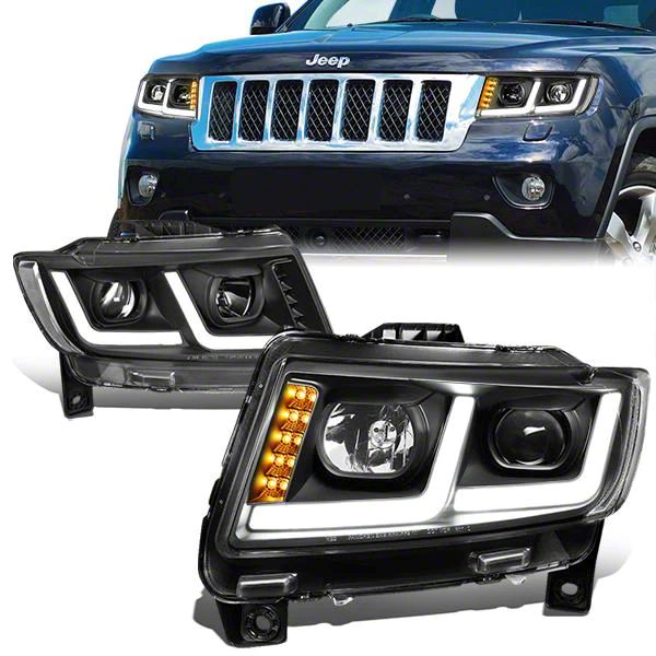 Jeep Grand Cherokee LED DRL Projector Headlights With Clear Corners