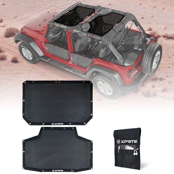 Jeep Wrangler Bikini Mesh Sunshade Top Black 07 18 Jeep Wrangler JK 4