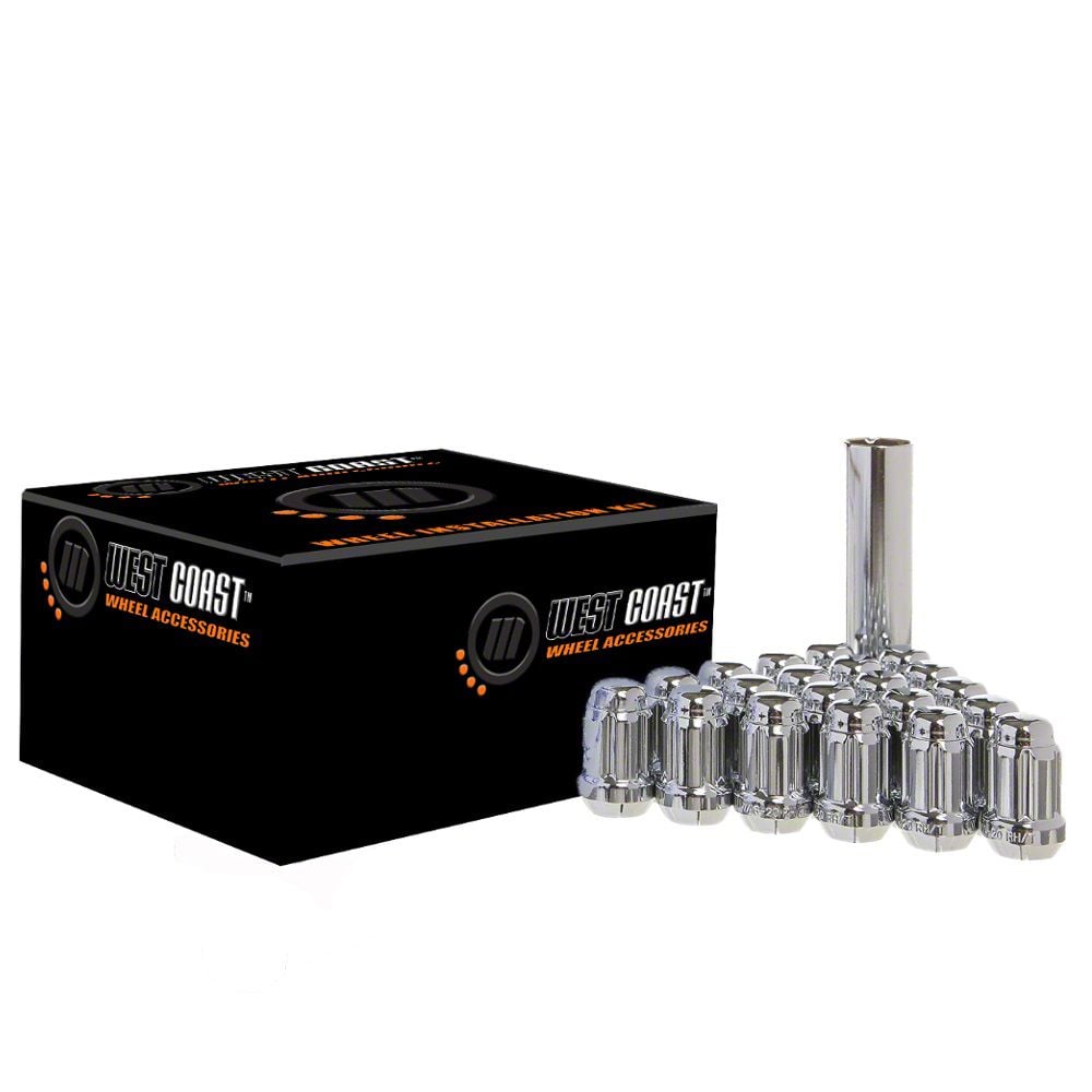 Jeep Wrangler Chrome Acorn Spline Lug Nuts Inch X Set Of