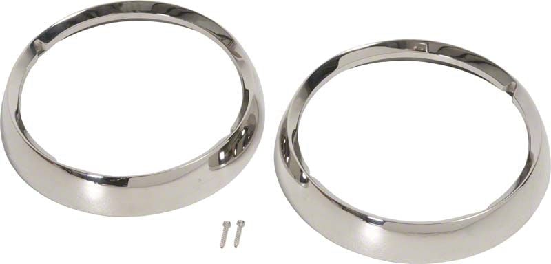 Jeep Wrangler Headlight Bezel Polished Stainless Steel Pair 72 86