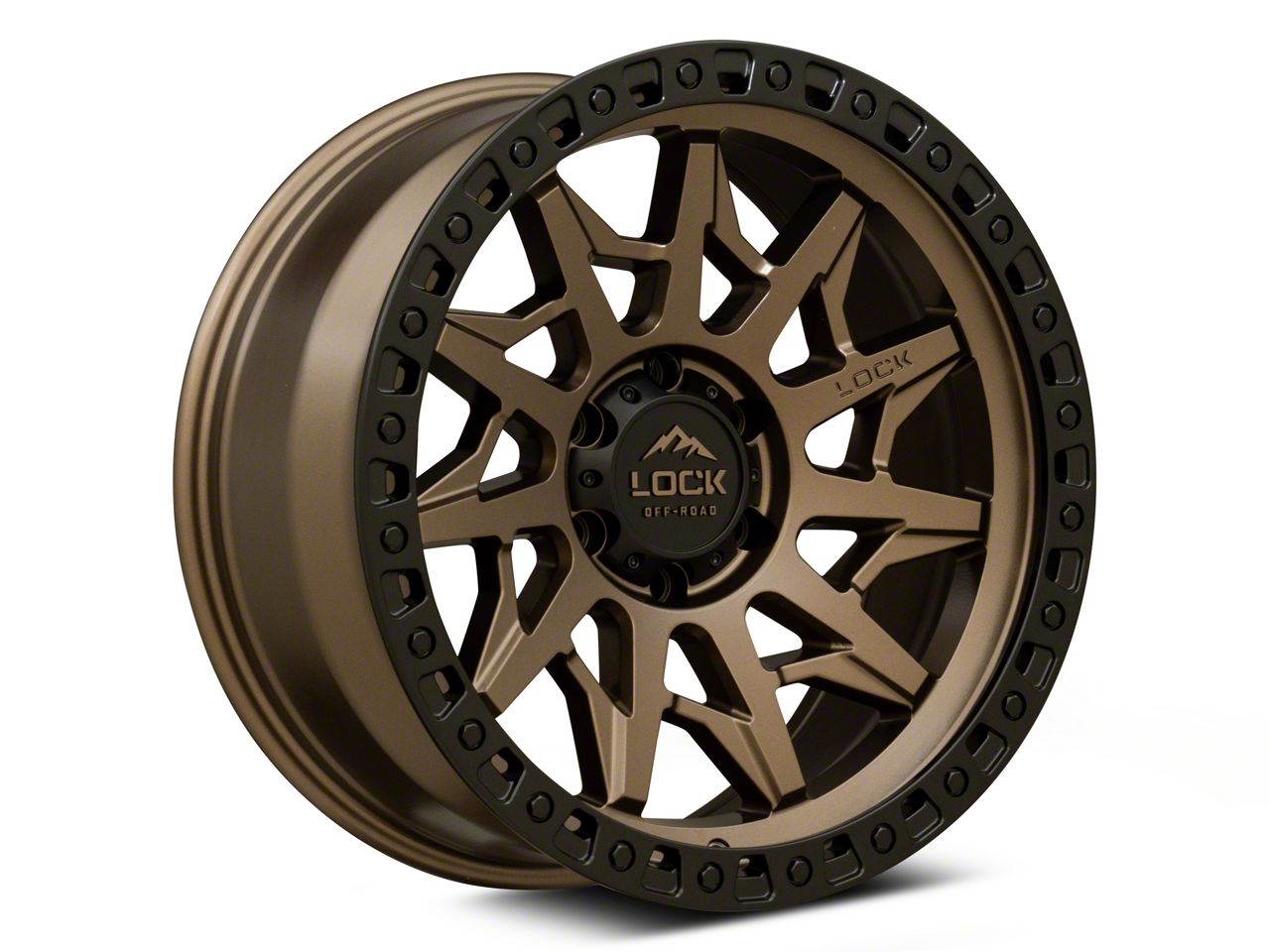 Lock Off Road Titan Lunatic Matte Bronze With Matte Black Ring 6 Lug