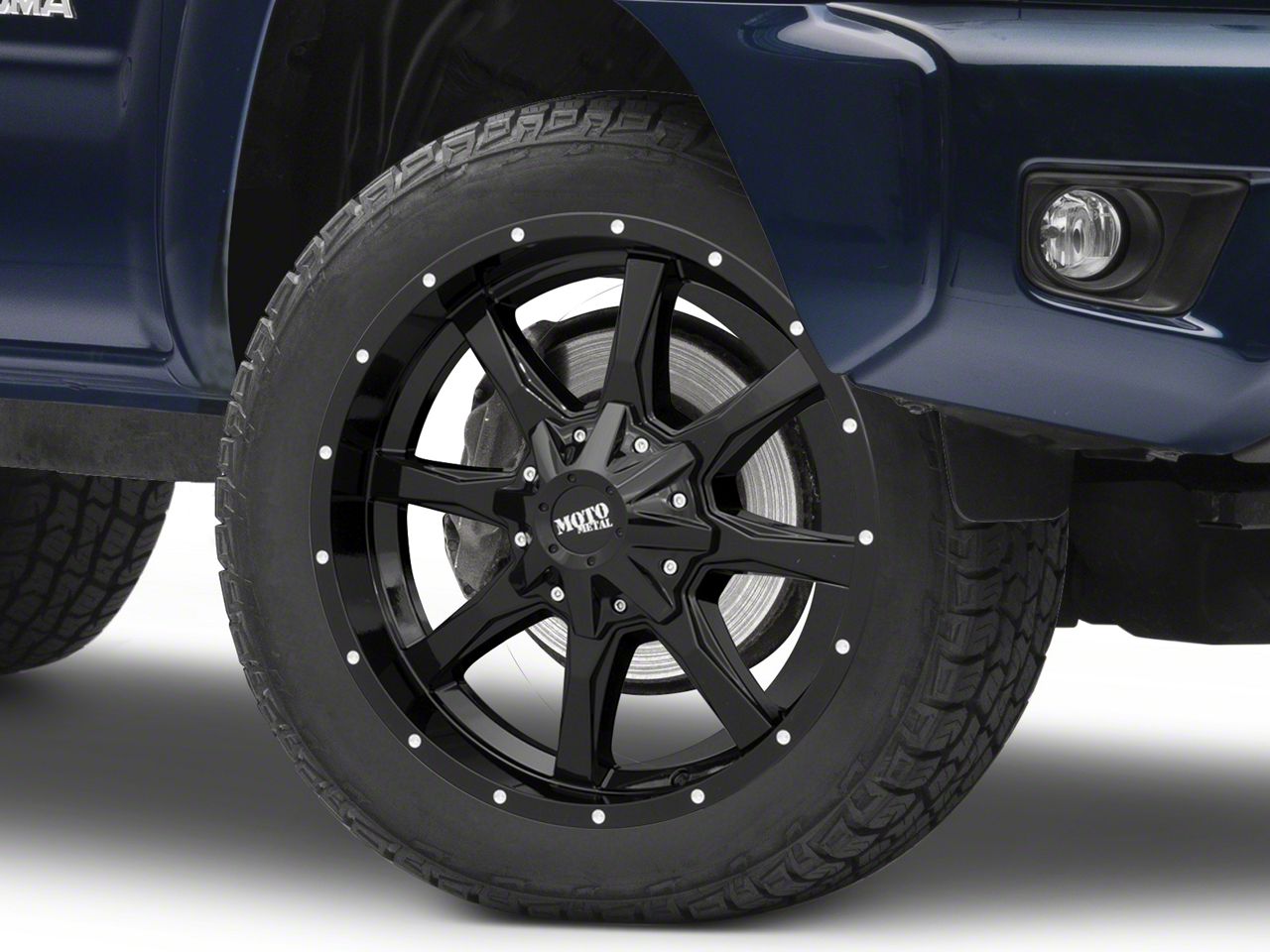 Moto Metal Tacoma MO970 Gloss Black With Milled Lip 6 Lug Wheel 20x10