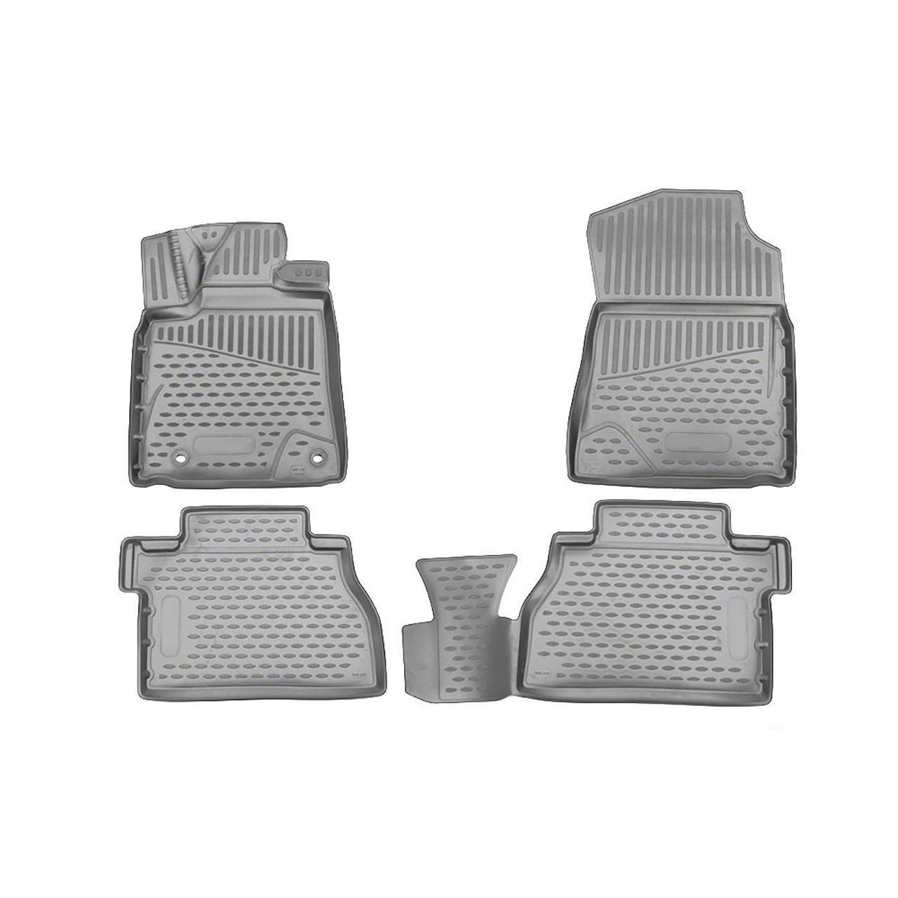 OMAC Tundra All Weather Molded 3D Front And Rear Floor Liners Grey