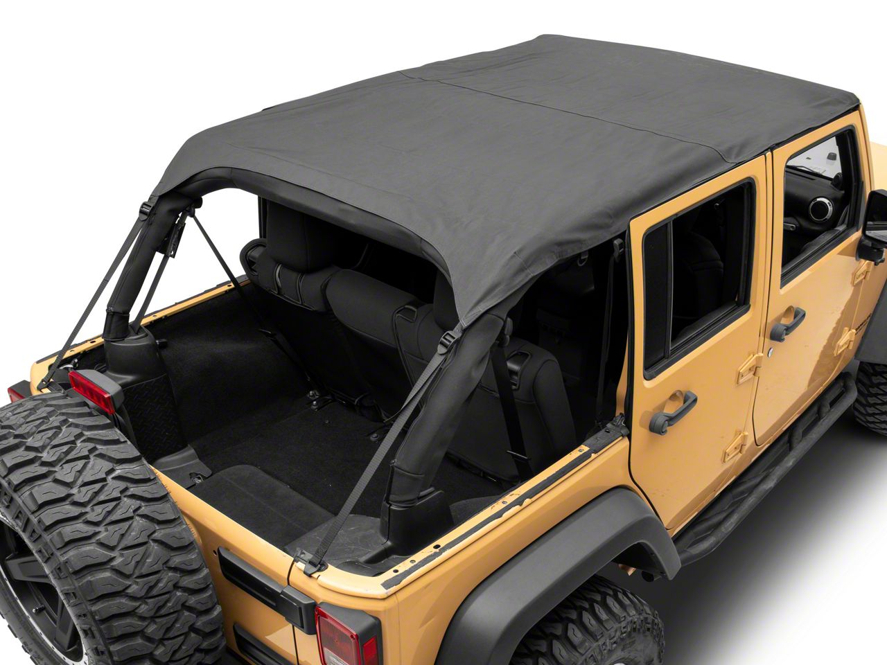 RedRock Jeep Wrangler Extended Bikini Top Black Diamond J181977 11 18