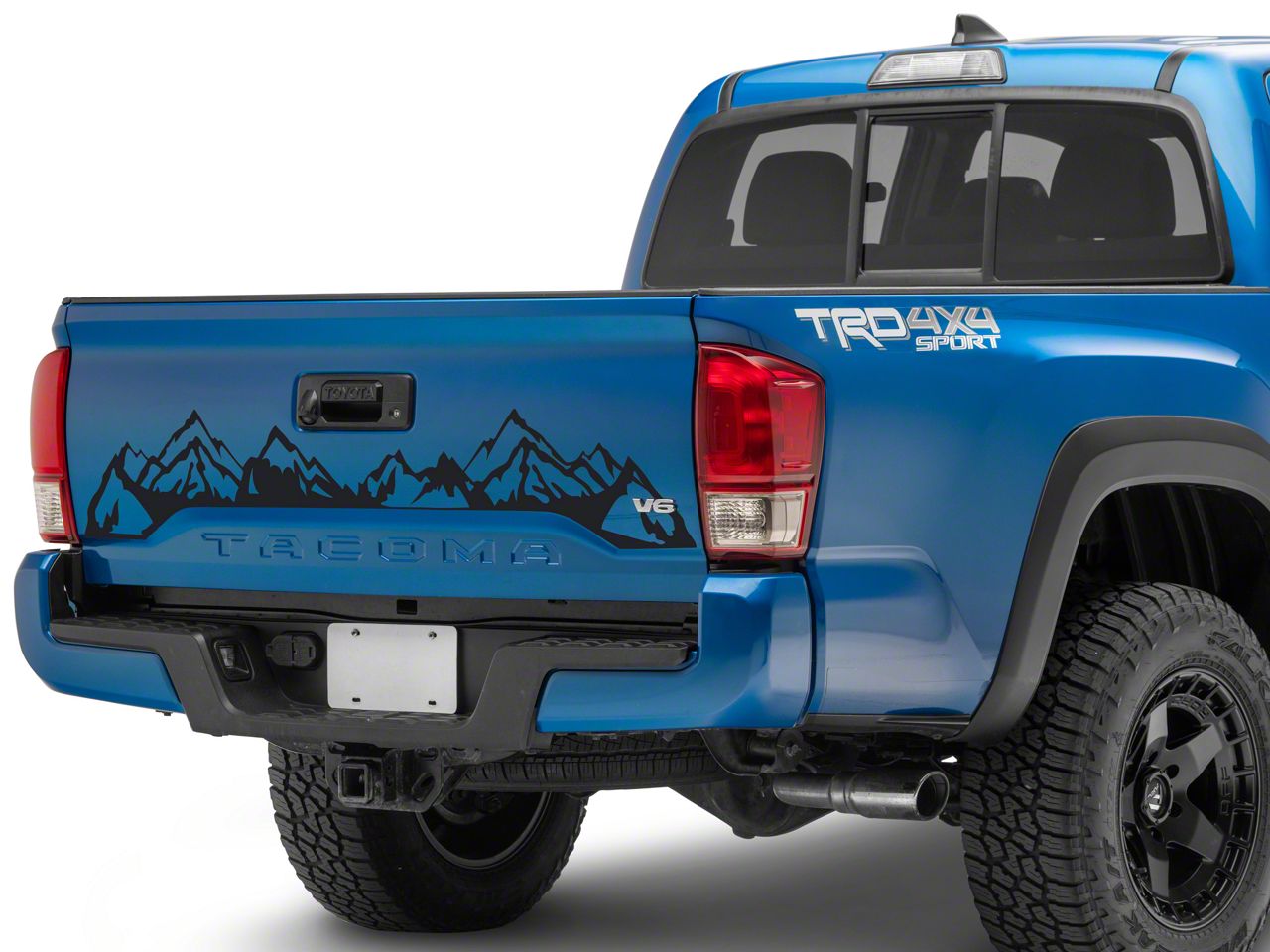 SEC10 Tacoma Tailgate Mountain Decal Matte Black TT42606 16 23 Tacoma