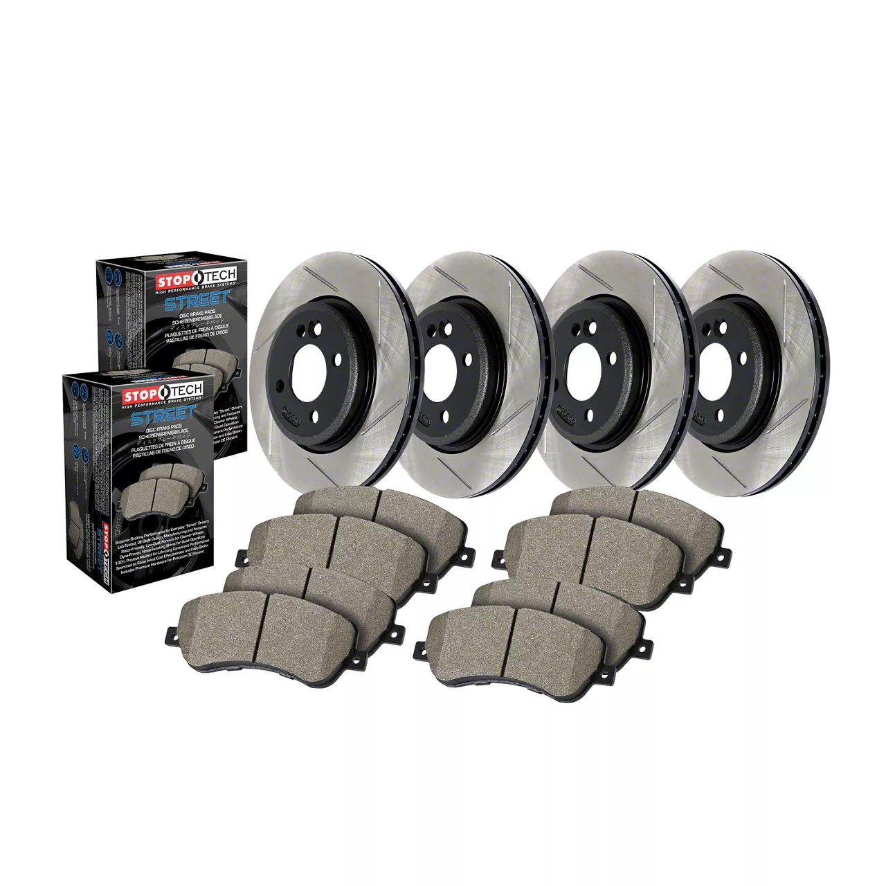 StopTech Tundra Street Axle Slotted 5 Lug Brake Rotor And Pad Kit