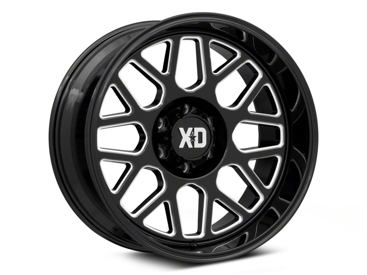 XD Titan Grenade 2 Gloss Black Milled 6 Lug Wheel 20x10 18mm Offset