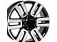 TY10 Gloss Black Machined 6-Lug Wheel; 20x7; 15mm Offset (03-09 4Runner)