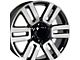 TY10 Gloss Black Machined 6-Lug Wheel; 20x7; 15mm Offset (05-15 Tacoma)