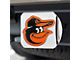 Hitch Cover with Baltimore Orioles Logo; Chrome (Universal; Some Adaptation May Be Required)