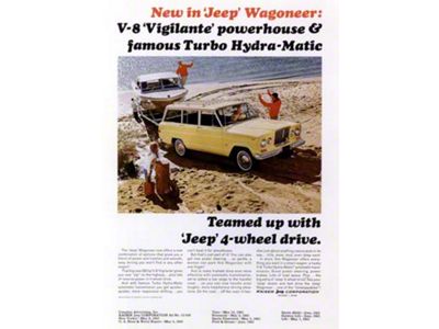 1965 Jeep Wagoneer Vigilante V8/T.H.M Ad Refrigerator Magnet