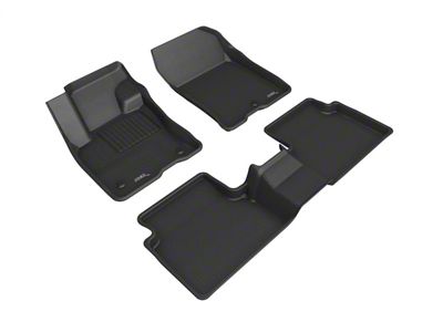 3D MAXpider KAGU Series All-Weather Custom Fit Front and Rear Floor Liners; Black (21-25 Bronco Sport w/ Vinyl Floors)