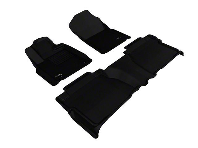 3D MAXpider KAGU Series All-Weather Custom Fit Front and Rear Floor Liners; Black (12-13 Tundra Double Cab)