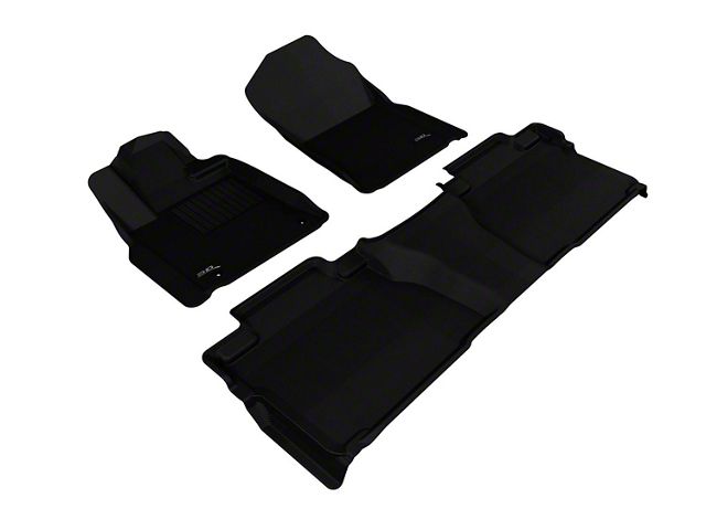 3D MAXpider KAGU Series All-Weather Custom Fit Front and Rear Floor Liners; Black (14-21 Tundra Double Cab)