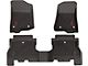 3W All Weather Front and Rear Floor Liners with Red Logo; Black (18-24 Jeep Wrangler JL 4-Door, Excluding 4xe)