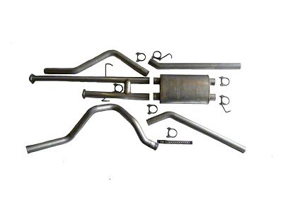 2.50-Inch Aluminized Dual Exhaust System with HVS Welded Muffer; Rear Exit (10-19 4.6L Tundra)