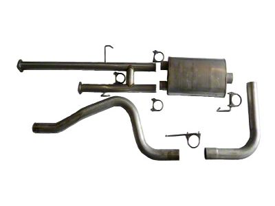 3-Inch Aluminized Single Exhaust System with HVS Welded Muffer; Side Exit (10-19 4.6L Tundra)