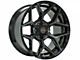 4Play 4P06 Gloss Black with Brushed Face 6-Lug Wheel; 22x12; -44mm Offset (03-09 4Runner)