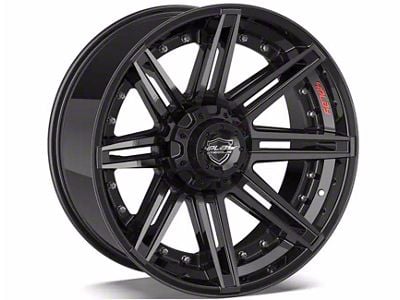 4Play 4P08 Gloss Black with Brushed Face 6-Lug Wheel; 22x12; -44mm Offset (03-09 4Runner)