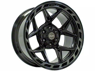 4Play 4P55 Gloss Black with Brushed Face 6-Lug Wheel; 22x12; -44mm Offset (03-09 4Runner)