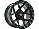 4Play 4P55 Gloss Black with Brushed Face 6-Lug Wheel; 24x12; -44mm Offset (03-09 4Runner)