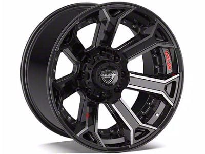 4Play 4P70 Gloss Black with Brushed Face 6-Lug Wheel; 22x12; -44mm Offset (03-09 4Runner)