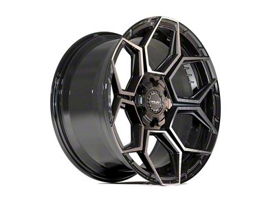 4Play Sport2.0 4PS26 Gloss Black with Brushed Face and Tinted Clear 6-Lug Wheel; 18x9; 18mm Offset (03-09 4Runner)