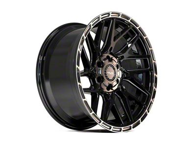 4Play Sport2.0 4PS28 Gloss Black with Brushed Face and Tinted Clear 6-Lug Wheel; 17x9; 18mm Offset (03-09 4Runner)