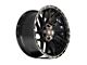 4Play Sport2.0 4PS28 Gloss Black with Brushed Face and Tinted Clear 6-Lug Wheel; 17x9; 18mm Offset (03-09 4Runner)