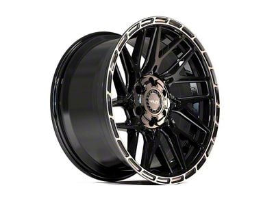 4Play Sport2.0 4PS28 Gloss Black with Brushed Face and Tinted Clear 6-Lug Wheel; 20x9; 18mm Offset (03-09 4Runner)