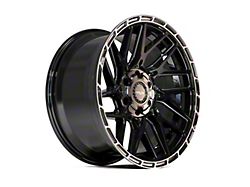 4Play Sport2.0 4PS28 Gloss Black with Brushed Face and Tinted Clear 6-Lug Wheel; 20x9; -6mm Offset (03-09 4Runner)