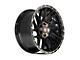 4Play Sport2.0 4PS28 Gloss Black with Brushed Face and Tinted Clear 6-Lug Wheel; 22x10; 0mm Offset (03-09 4Runner)