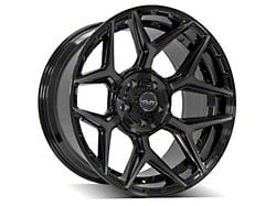 4Play 4P06 Gloss Black with Brushed Face 6-Lug Wheel; 20x10; -18mm Offset (04-15 Titan)