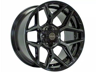 4Play 4P06 Gloss Black with Brushed Face 6-Lug Wheel; 24x12; -44mm Offset (04-15 Titan)