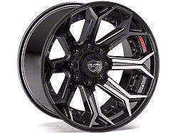 4Play 4P80R Gloss Black with Brushed Face 6-Lug Wheel; 22x12; -44mm Offset (04-15 Titan)