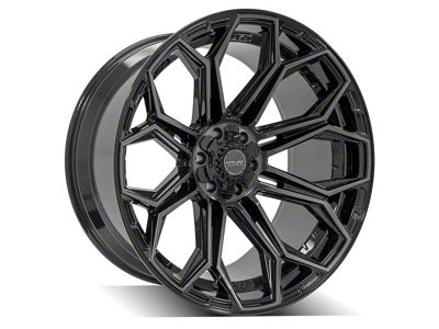 4Play 4P83 Gloss Black with Brushed Face 6-Lug Wheel; 24x12; -44mm Offset (04-15 Titan)