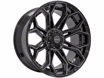 4Play 4P83 Gloss Black with Brushed Face 6-Lug Wheel; 22x12; -44mm Offset (05-15 Tacoma)