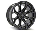 4Play 4P83 Gloss Black with Brushed Face 6-Lug Wheel; 24x12; -44mm Offset (05-15 Tacoma)