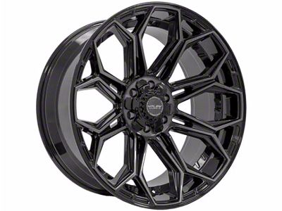 4Play 4P83 Gloss Black with Brushed Face 6-Lug Wheel; 22x12; -44mm Offset (10-24 4Runner)