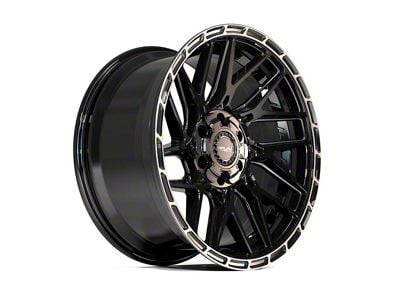 4Play Sport2.0 4PS28 Gloss Black with Brushed Face and Tinted Clear 6-Lug Wheel; 24x10; 24mm Offset (16-23 Tacoma)