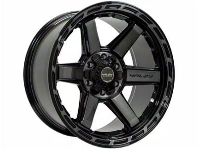 4Play 4P63 Gloss Black with Brushed Face 6-Lug Wheel; 22x12; -44mm Offset (22-24 Bronco Raptor)